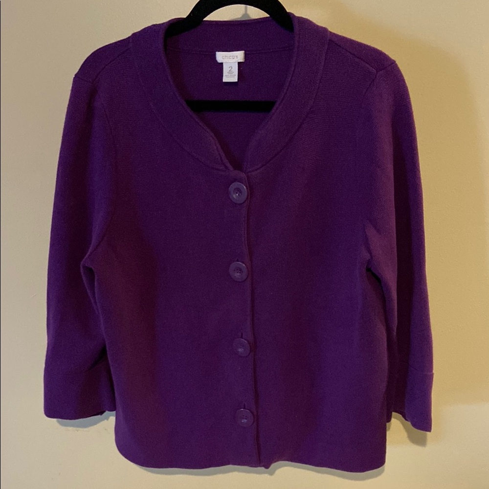Chico's Purple Cardigan Sweater